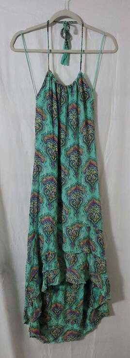 O'Neill Dresses & Skirts - O'Neill Printed High-Low Halter Maxi Dress with Tassel Detail